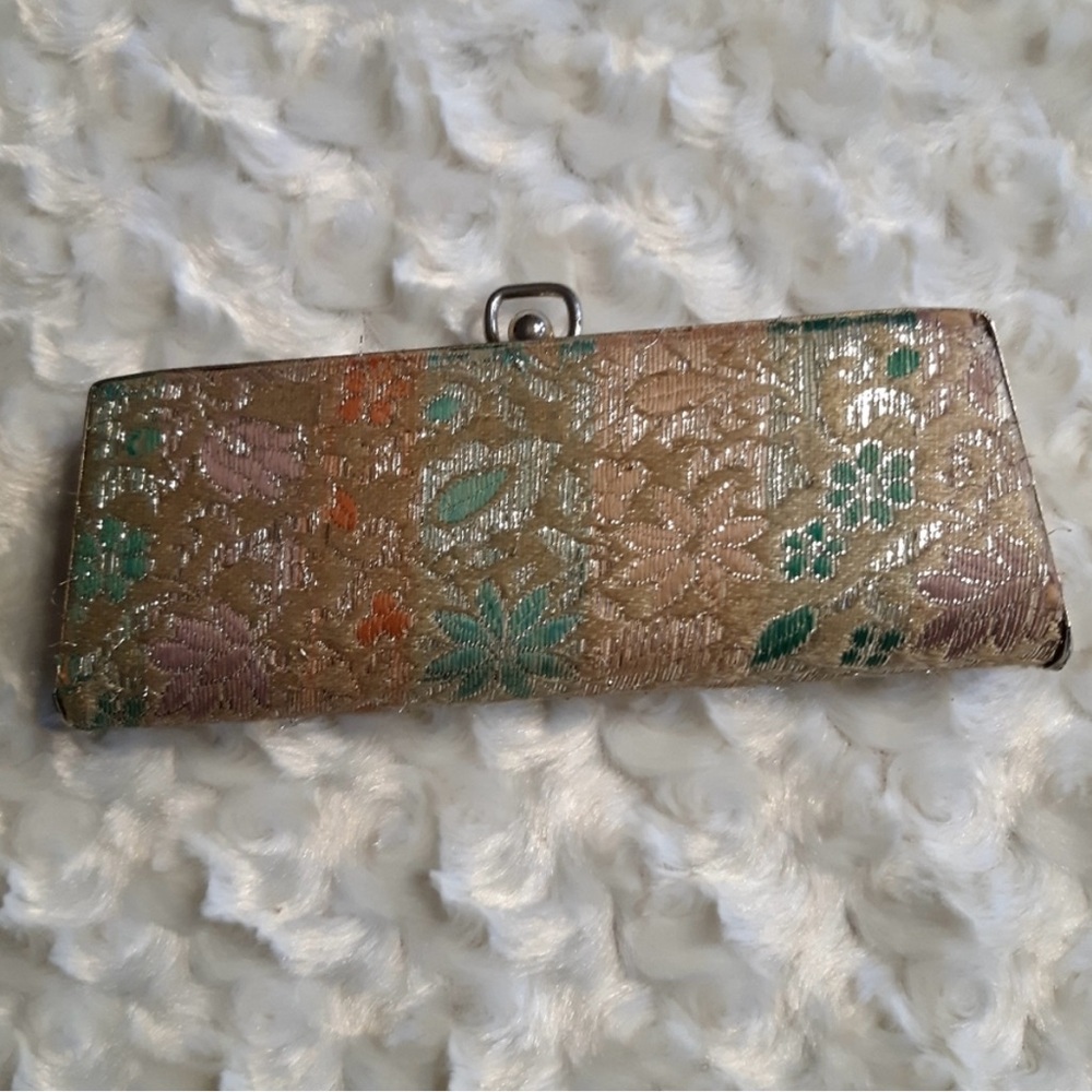 Vintage floral glitter eyeglass case